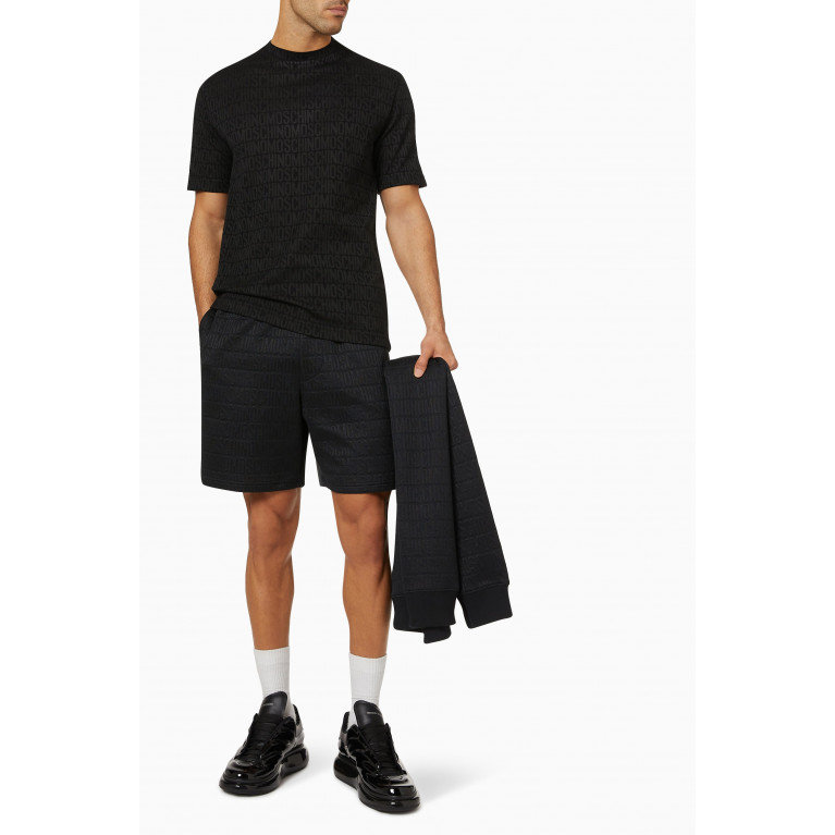 Moschino - All-over Logo Shorts in Fleece Black