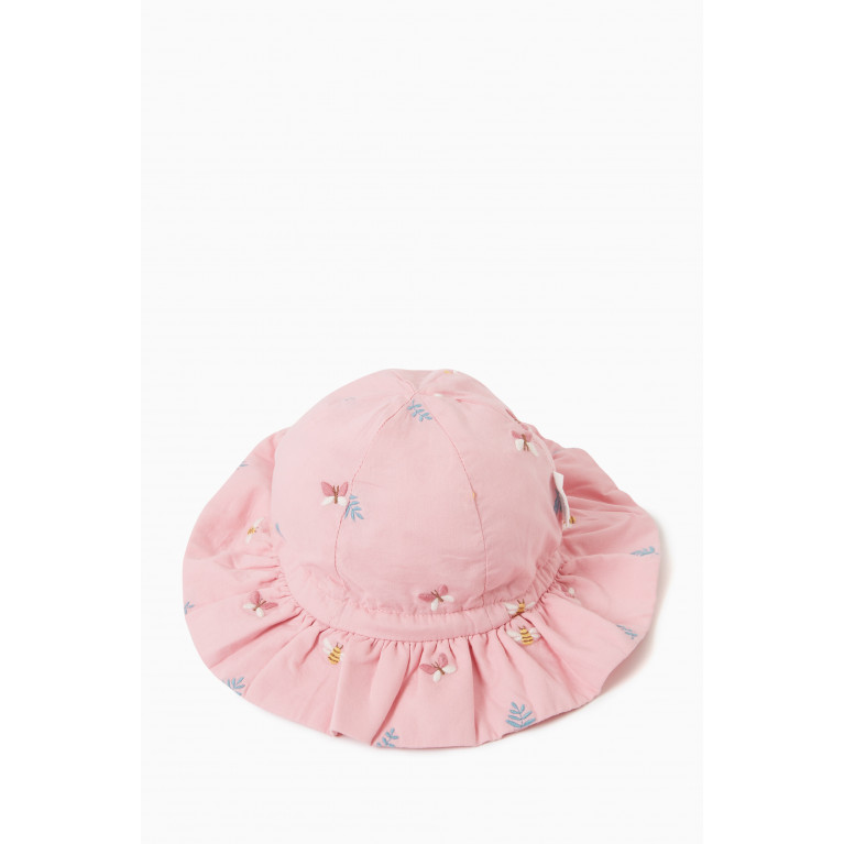 Purebaby - Butterfly Embroidered Sunhat in Cotton