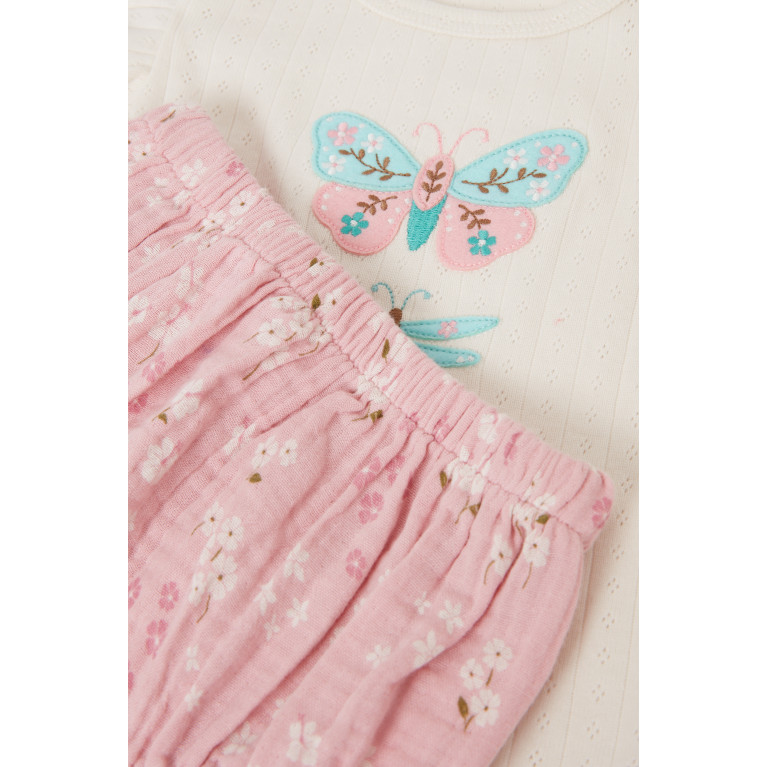 Purebaby - Butterfly T-shirt & Bloomers Set in Cotton