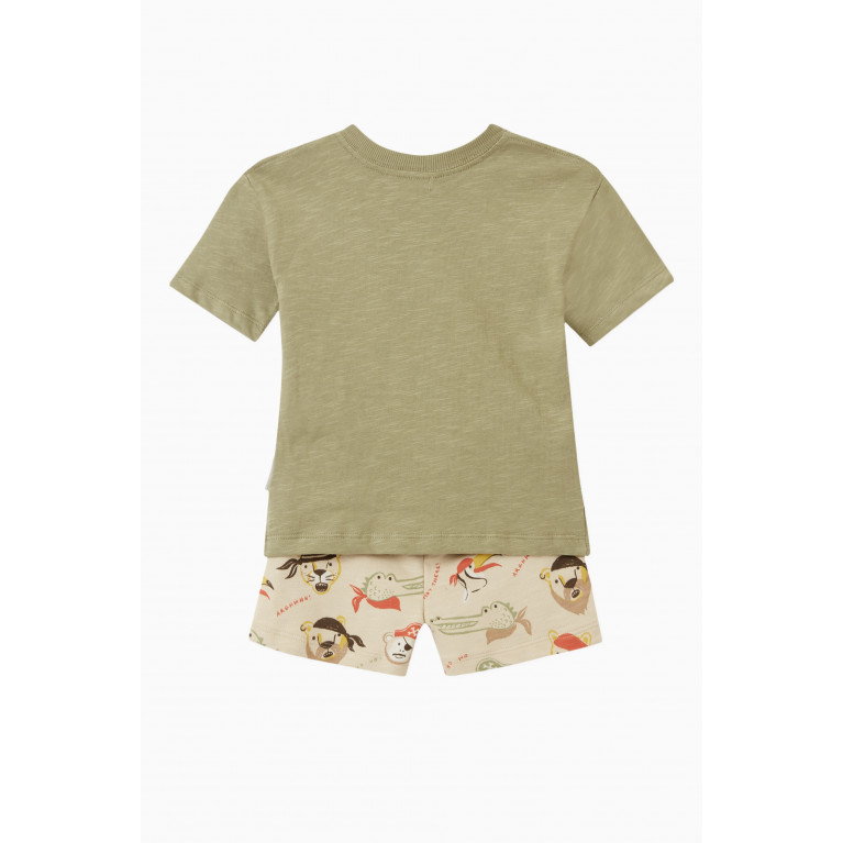 Purebaby - Aye Aye T-shirt & Shorts Set in Cotton