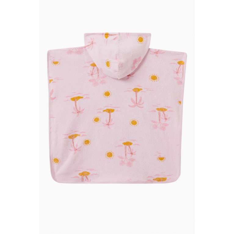 Purebaby - Hooded Poncho in Cotton Pink