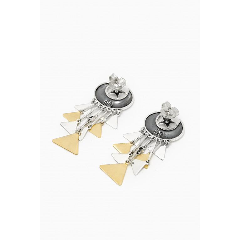 Azza Fahmy - Charm Earrings in 18kt Gold & Sterling Silver