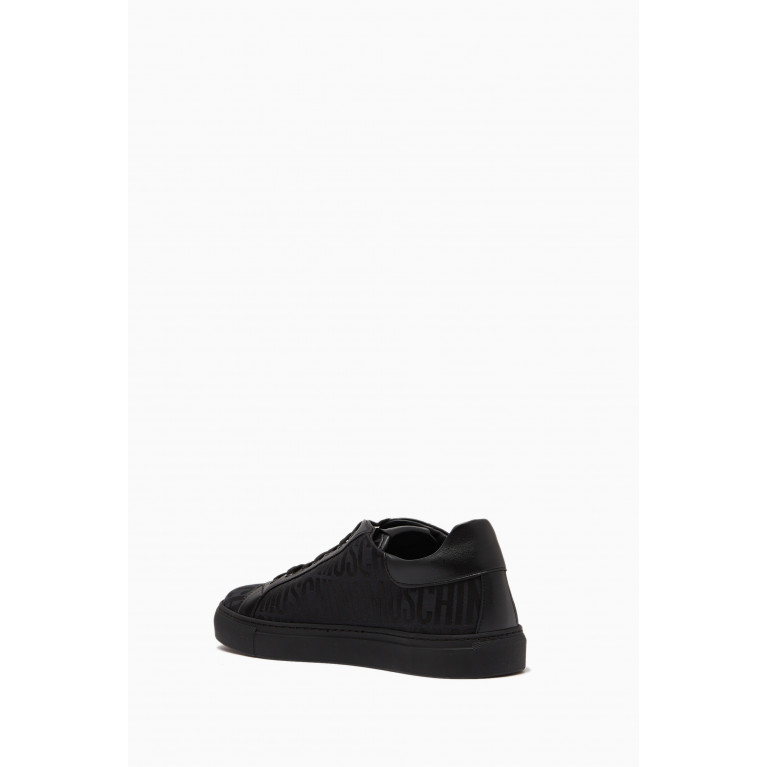Moschino - All-over Logo Sneakers in Nylon Black