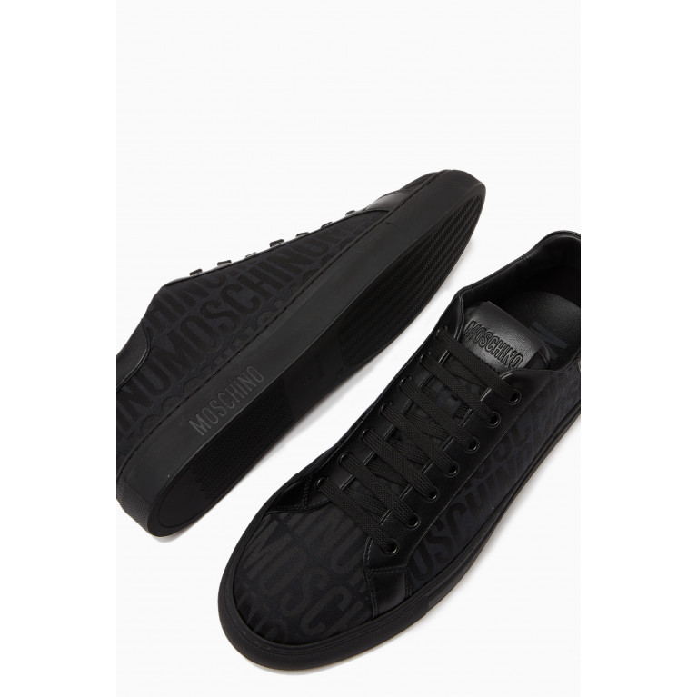 Moschino - All-over Logo Sneakers in Nylon Black
