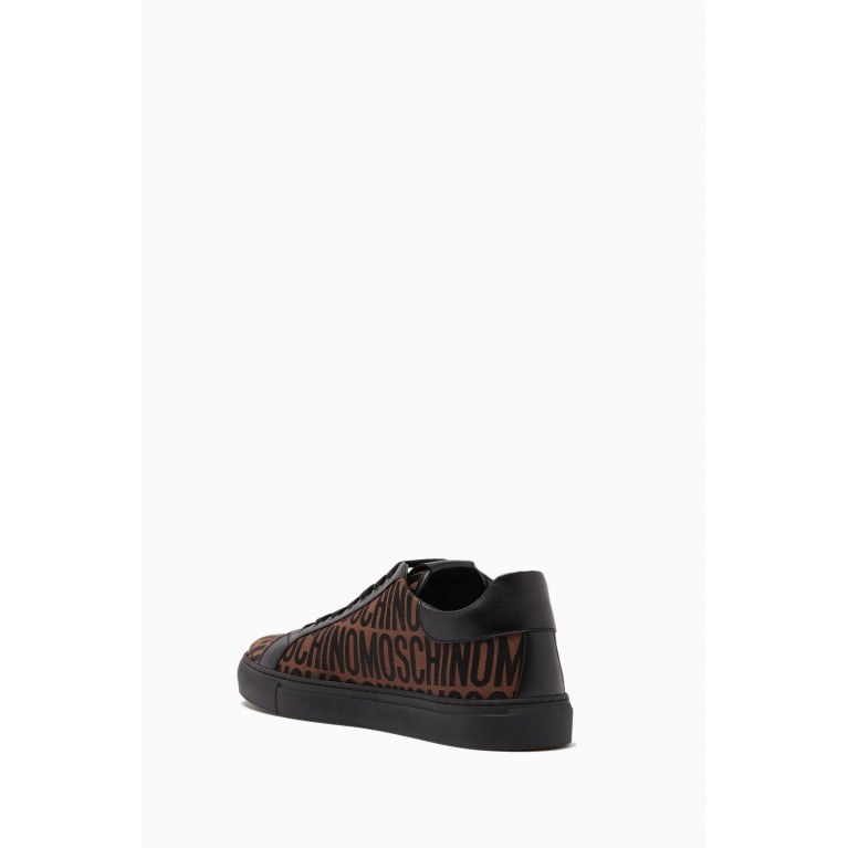 Moschino - All-over Logo Sneakers in Nylon Brown