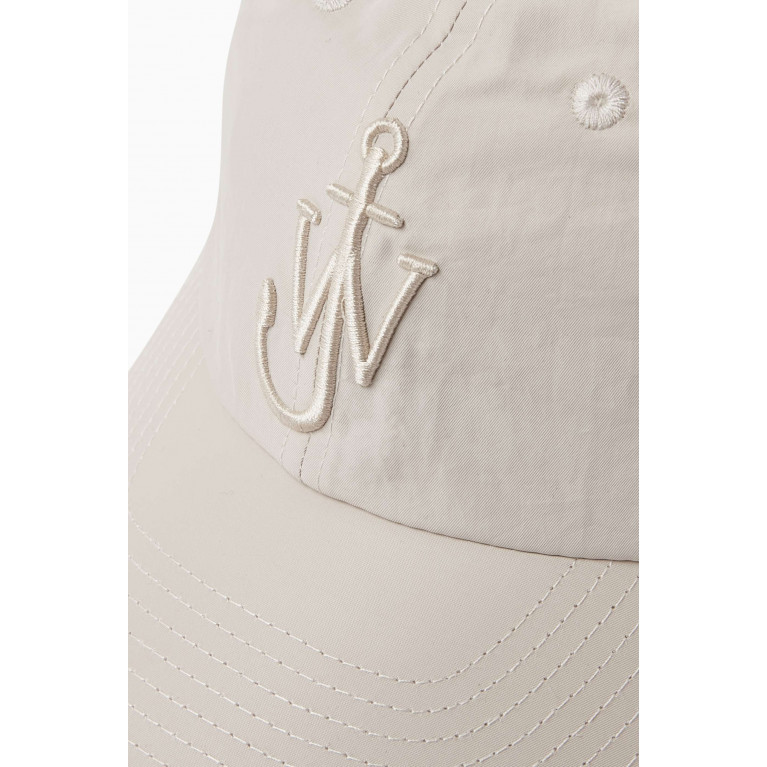 Jw Anderson - Logo Baseball Cap in Nylon Gabardine Grey