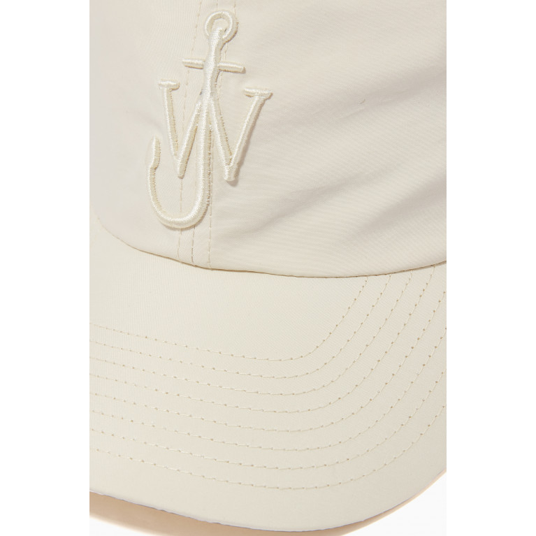 Jw Anderson - Logo Baseball Cap in Nylon Gabardine White