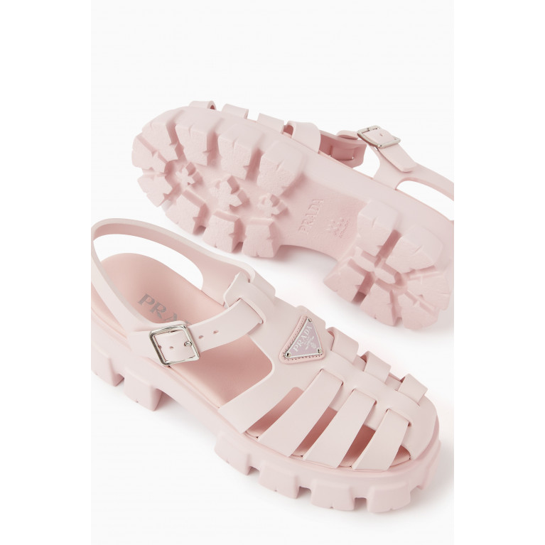 Prada - Monolith Platform Sandals in Foam Rubber Pink