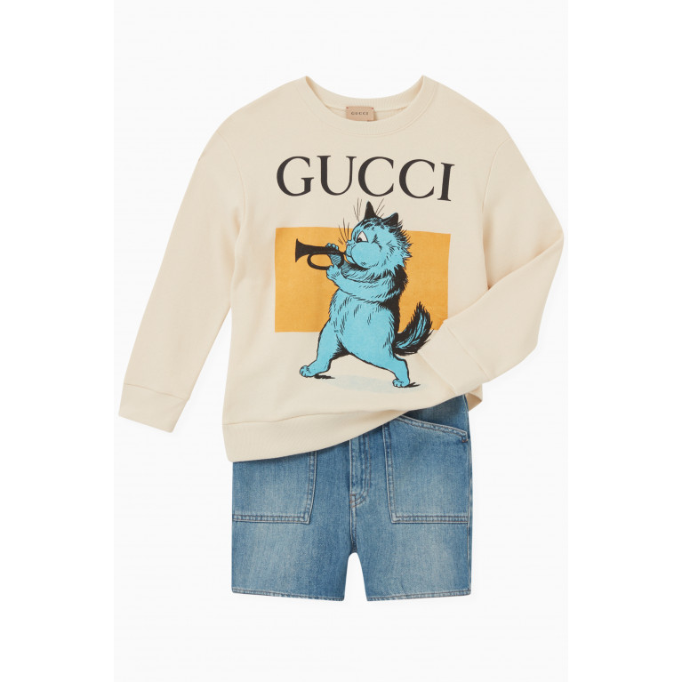 Gucci - Logo Cat Sweatshirt in Cotton