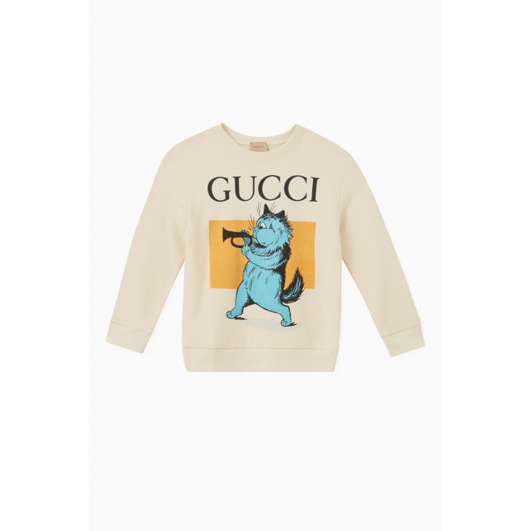 Gucci - Logo Cat Sweatshirt in Cotton