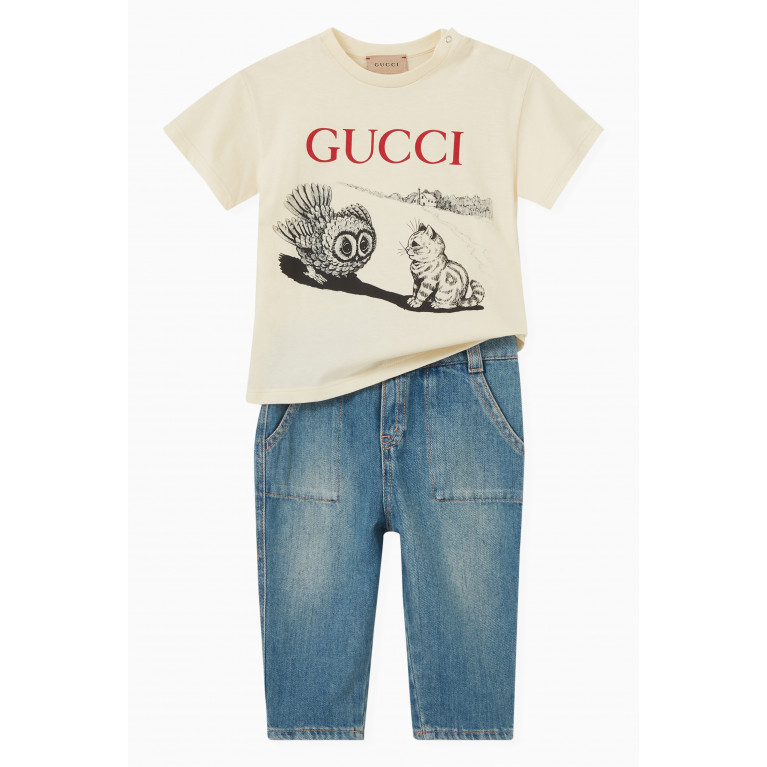 Gucci - Owl Print T-shirt in Cotton