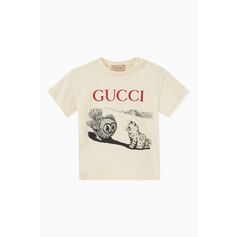 Gucci - Owl Print T-shirt in Cotton