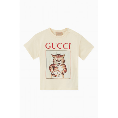 Gucci - Cat Print T-shirt in Cotton