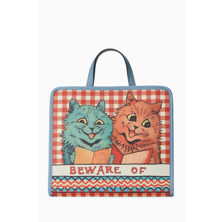 Gucci - Cat Print Top Handle Bag in Canvas