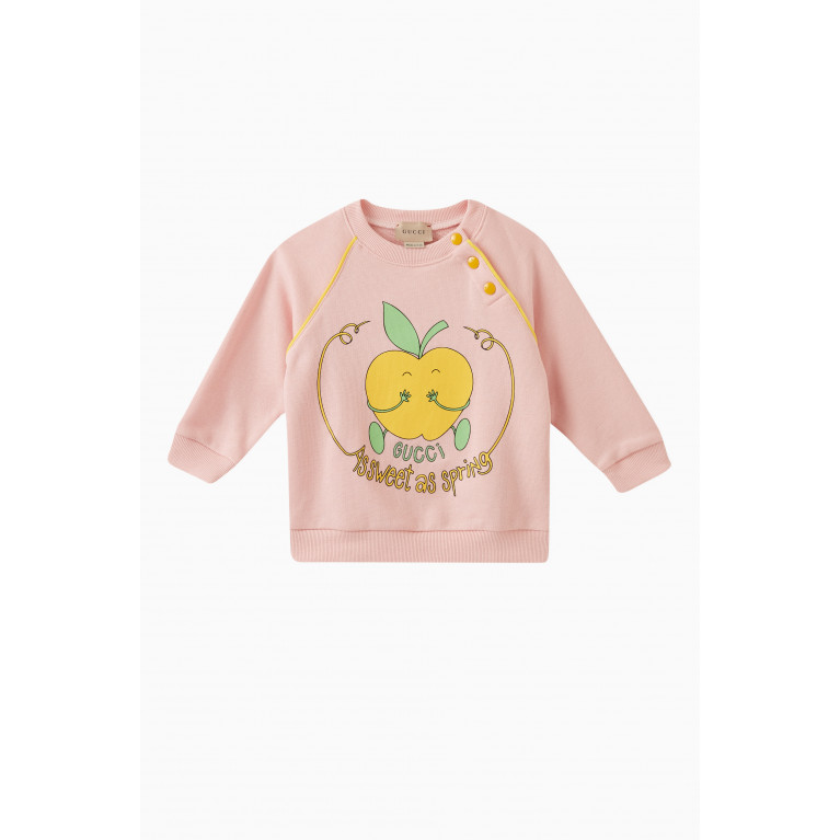Gucci - Gucci - Apple Print Sweatshirt in Cotton Pink