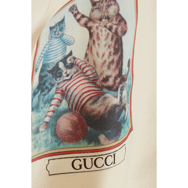 Gucci - Cat Print Sweatshirt in Felted Jersey Cotton
