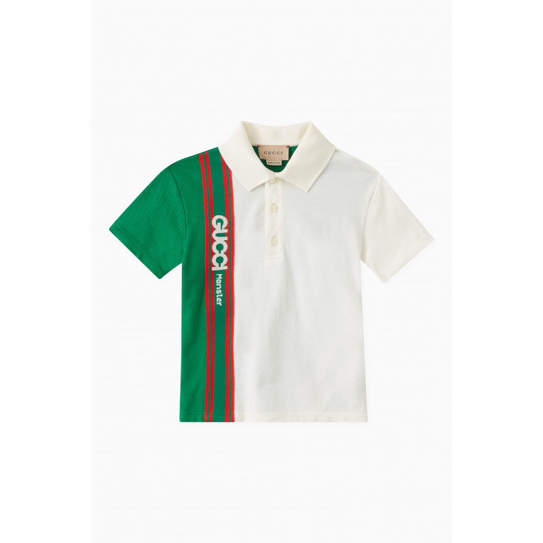 Gucci - Gucci Monster Logo Polo Shirt in Cotton Stretch