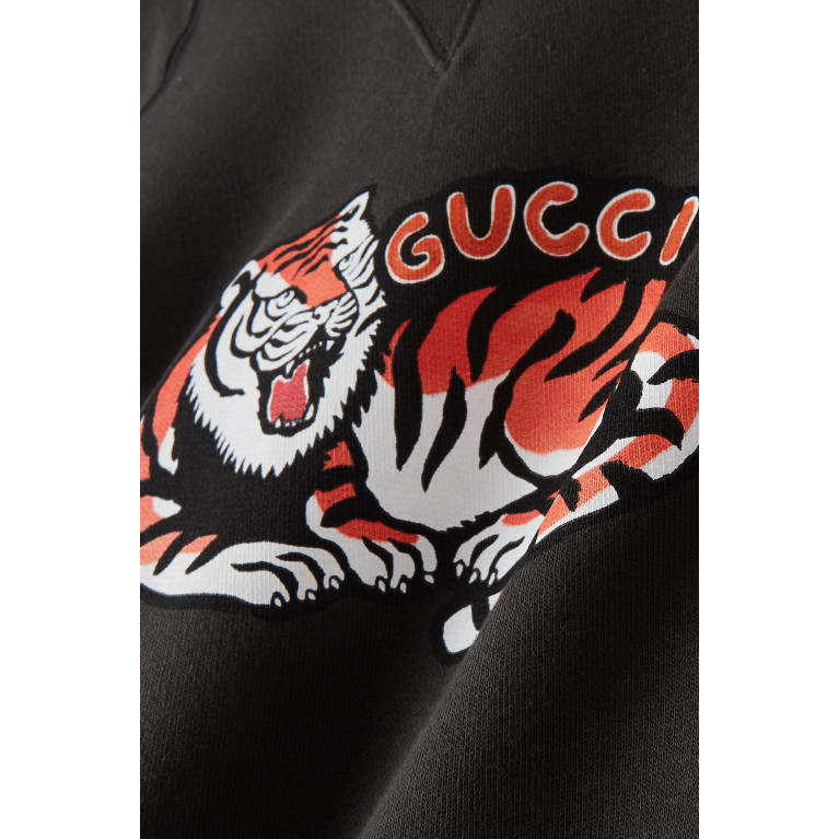 Gucci - Graphic Logo Print Sweatshirt Felted Cotton Jersey