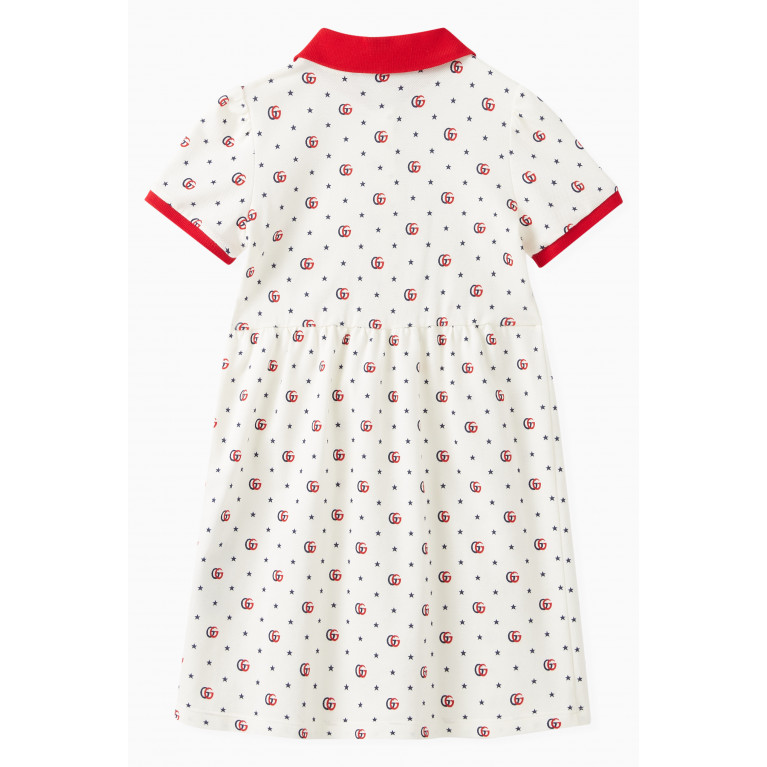Gucci - Double G Stars Print Dress in Cotton Stretch