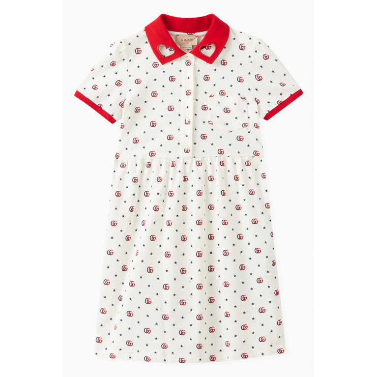 Gucci - Double G Stars Print Dress in Cotton Stretch