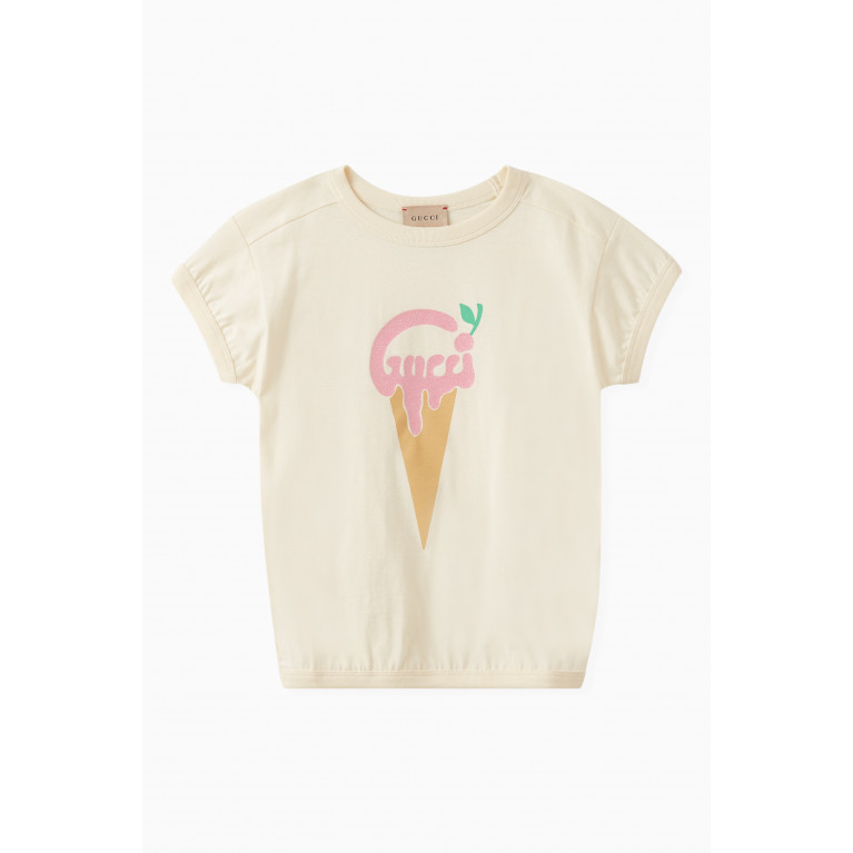 Gucci - Ice Cream Logo Print T-shirt in Cotton