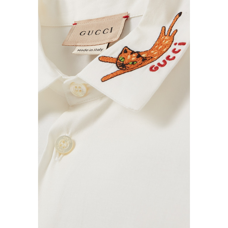 Gucci - Logo Cat Polo Shirt in Cotton