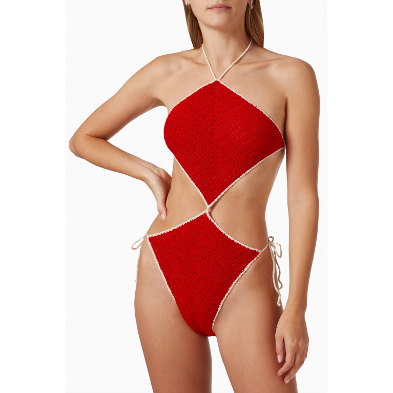 Solid & Striped - The Cheyenne One-piece Swimsuit in Crochet-knit
