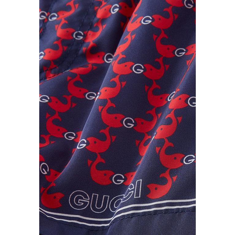 Gucci - G Whales Print Shorts in Nylon