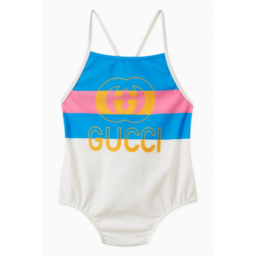 Gucci - Logo Print One-piece Swimsuit in Lycra