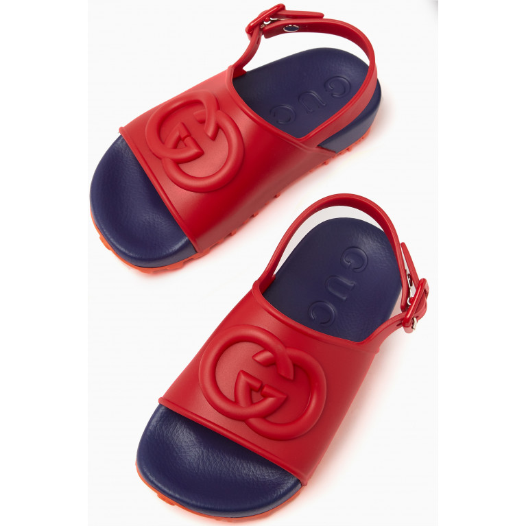 Gucci - Miami Interlocking Sandals in Rubber