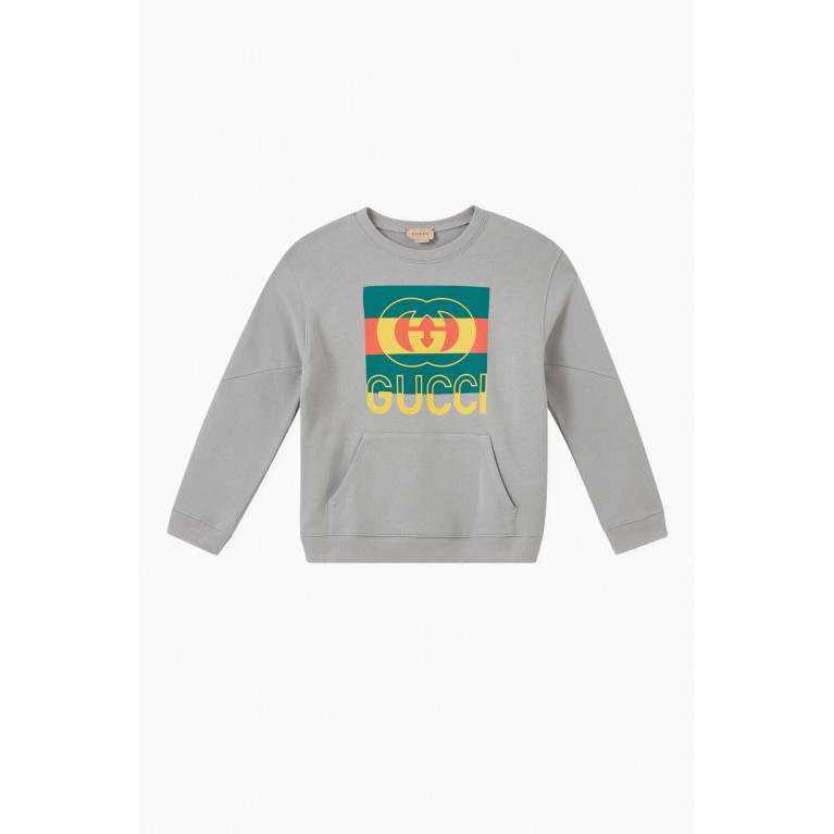 Gucci - Logo Sweatshirt in Cotton Grey