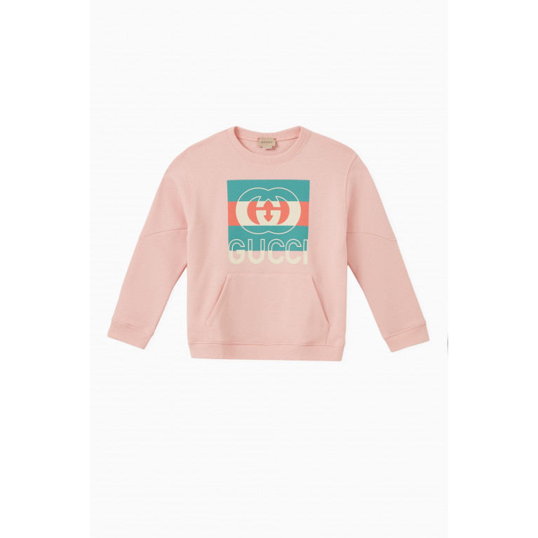 Gucci - Logo Sweatshirt in Cotton Pink
