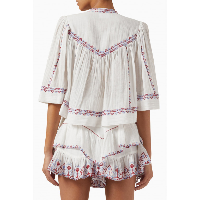 ISABEL MARANT ETOILE - Juline Embroidered Top in Cotton