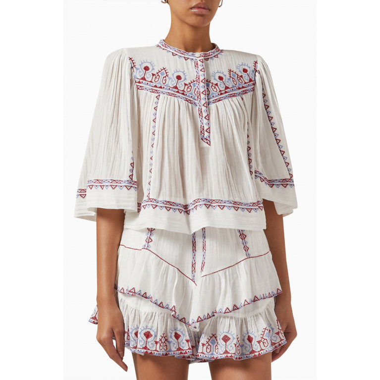 ISABEL MARANT ETOILE - Juline Embroidered Top in Cotton