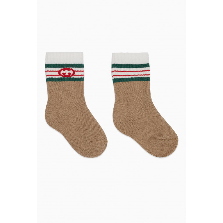 Gucci - Logo Socks in Cotton-blend Brown