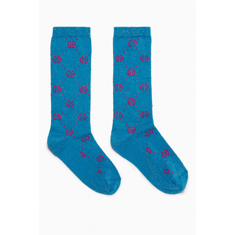 Gucci - Logo Socks in Cotton-blend Blue