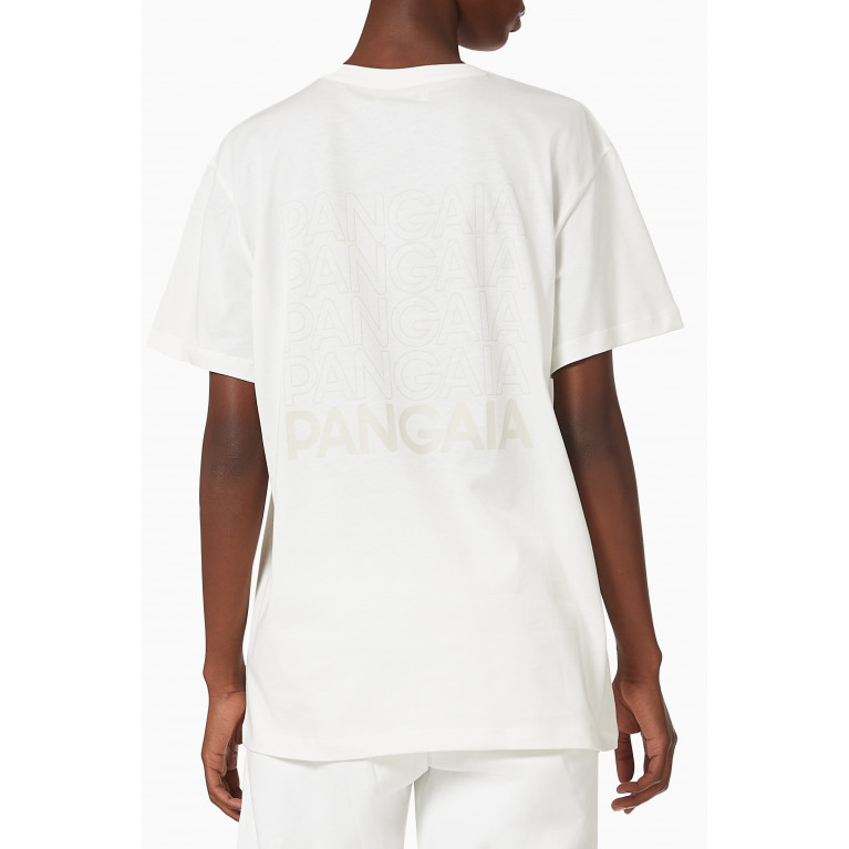 Pangaia - 5 Logo Printed T-shirt in Organic Cotton Off White