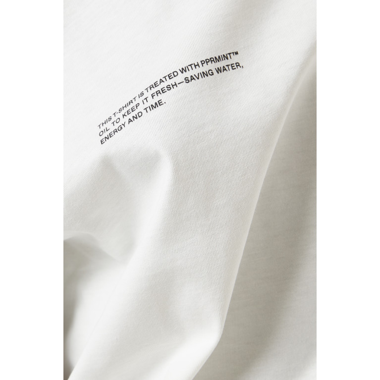 Pangaia - 5 Logo Printed T-shirt in Organic Cotton Off White