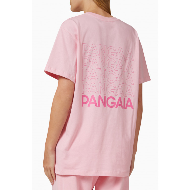 Pangaia - 5 Logo Printed T-shirt in Organic Cotton Sakura Pink