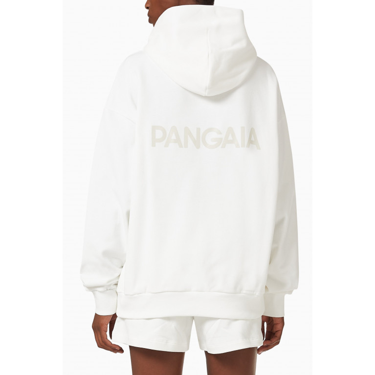 Pangaia - 365 Logo Print Hoodie in Organic Cotton Off White