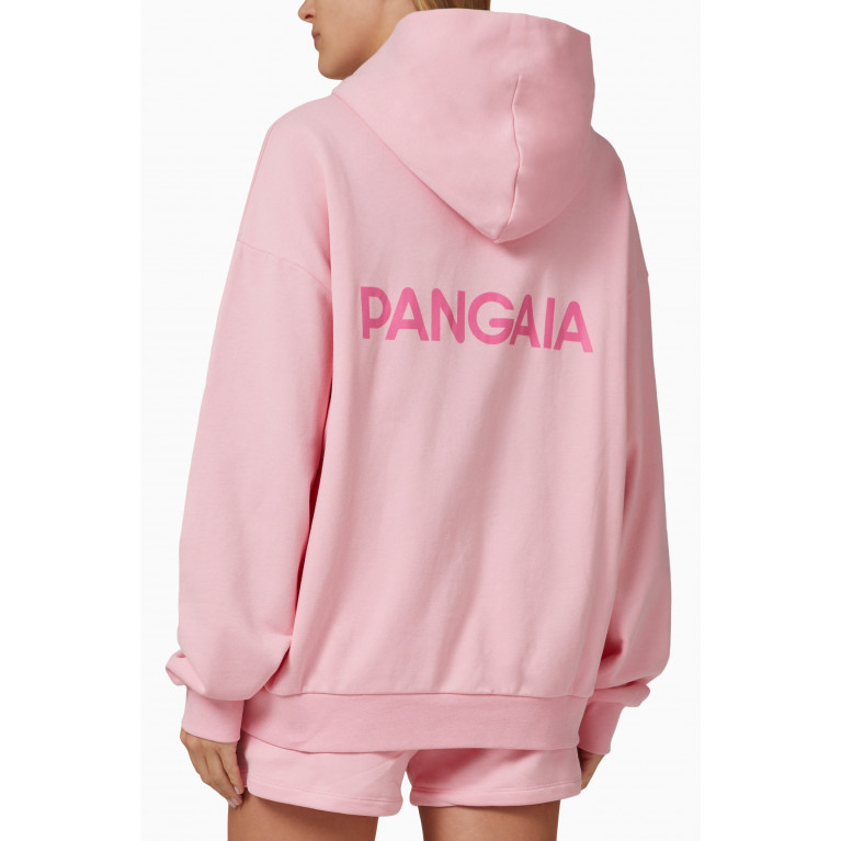 Pangaia - 365 Logo Printed Hoodie in Organic Cotton Sakura Pink