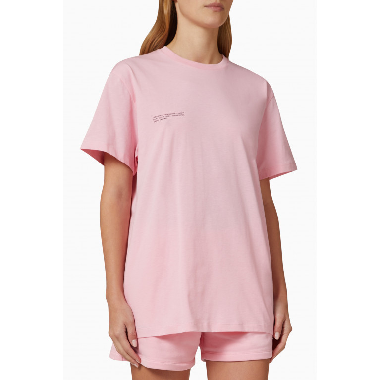 Pangaia - Logo Print T-shirt in Organic Cotton Sakura Pink
