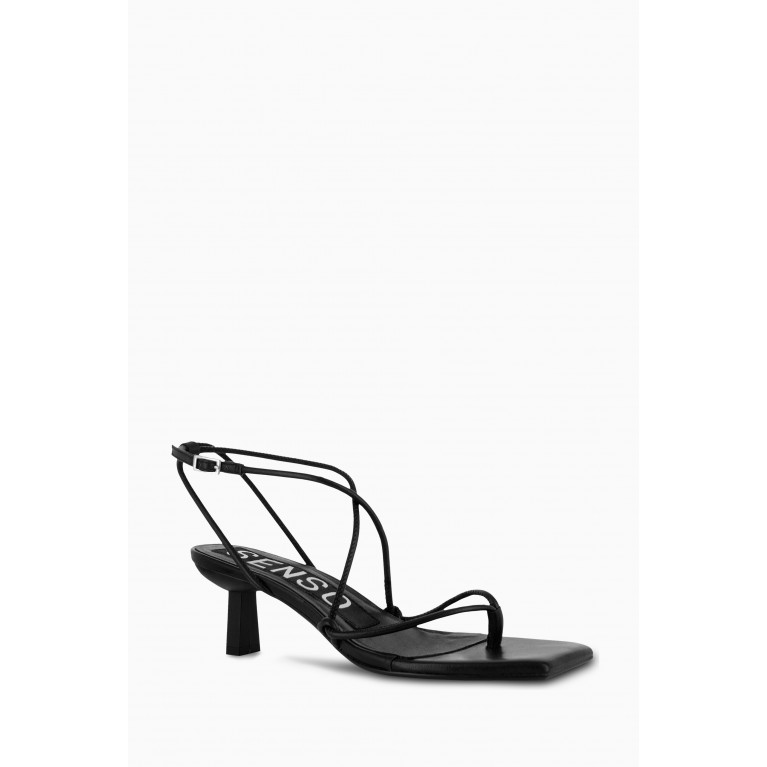 Senso - Wella 60 Ankle-strap Sandals in Leather Black