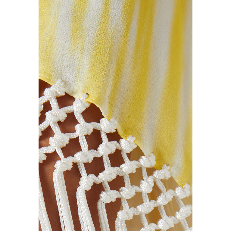 Vione - Belle Print Kaftan in Silk Crepe Yellow