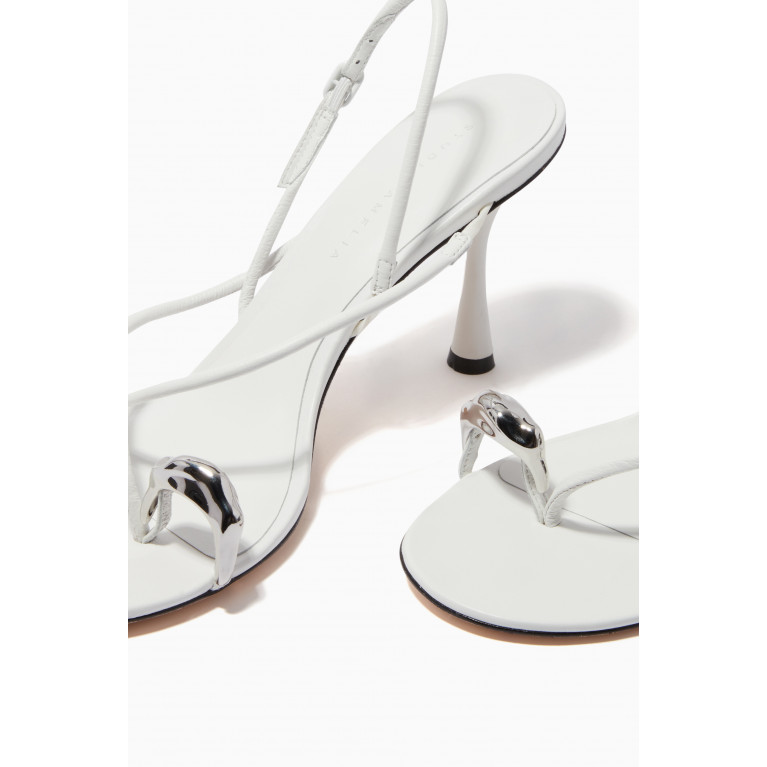 Studio Amelia - Pebble Ring 90 Sandals in Nappa White