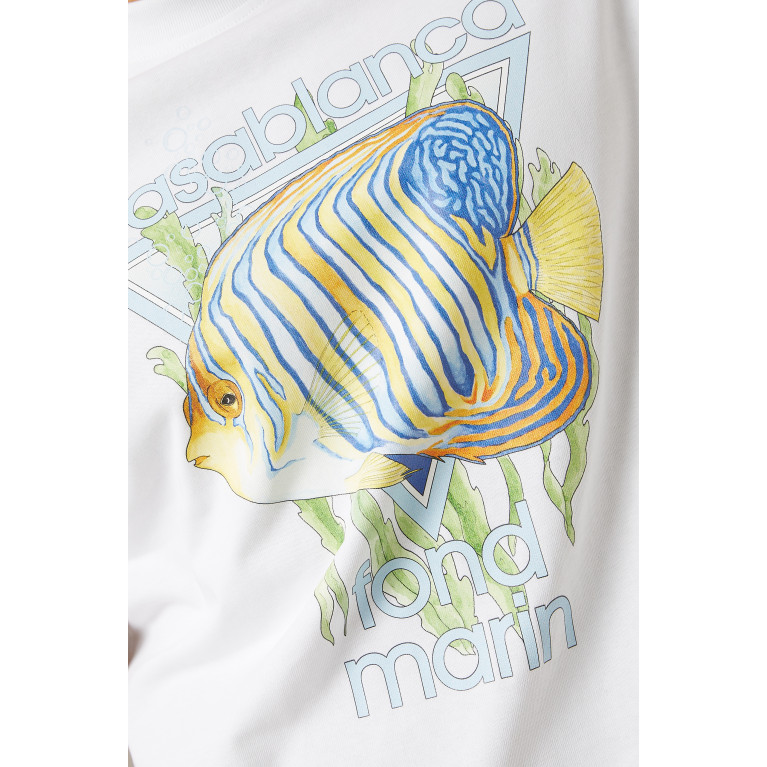 Casablanca - Fond Marin Logo T-Shirt in Cotton