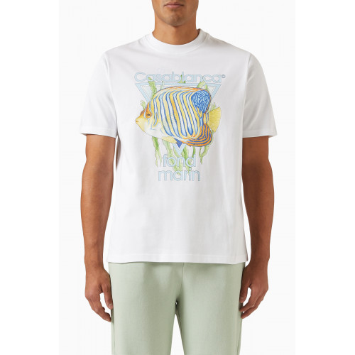 Casablanca - Fond Marin Logo T-Shirt in Cotton