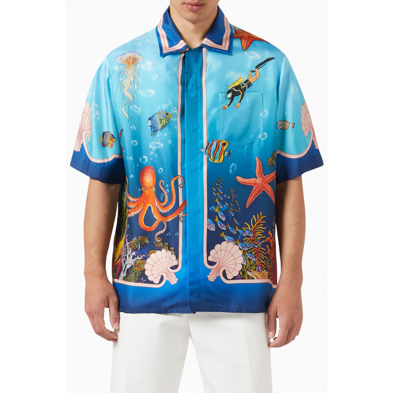 Casablanca - Fond Marin Shirt in Silk
