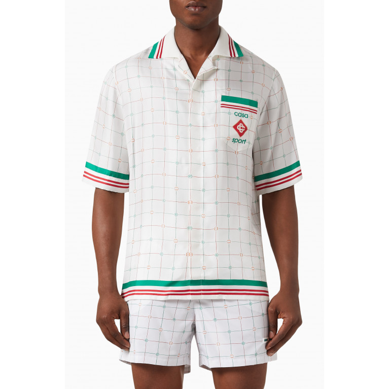 Casablanca - Tennis Club Check Shirt in Silk