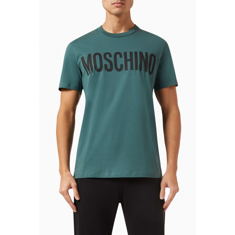 Moschino - Logo T-shirt in Organic Cotton Jersey Green